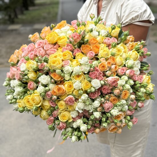 Кустовая Роза «Mix colors» 80 см 40 шт