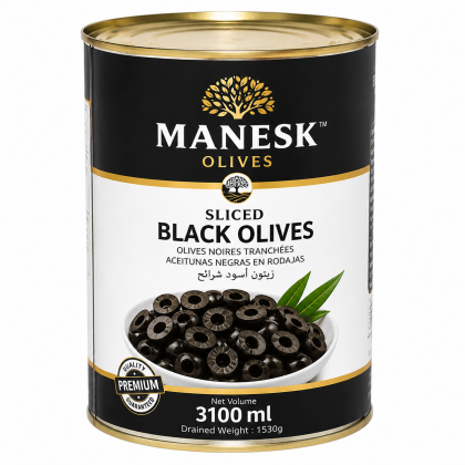 Оливки черные без косточки 3100 ml ж/б, т.м. MANESK  Египет