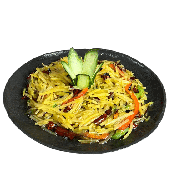 Картофель соломкой в кисло-остром соусе