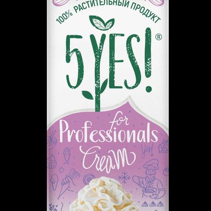 Крем кокосовый ультрапастерилизованный с м.д.ж.26% "for Professionals" 5YES! TBA Edge 1л