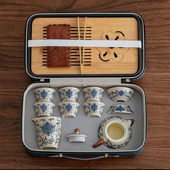 Чайный набор голубой лотос, Дэхуа