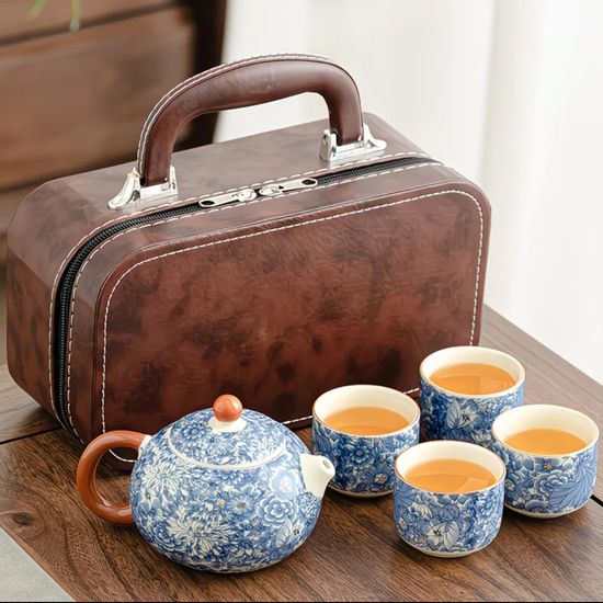 Мини набор цветочные узоры синий