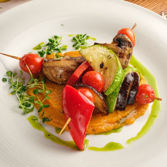 VM | Овощные шашлычки на тыквенном пюре