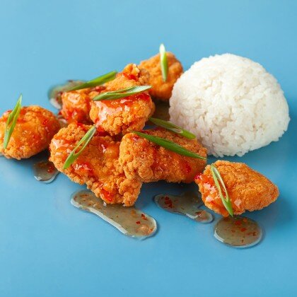 Рис с курицей в кисло - сладком соусе