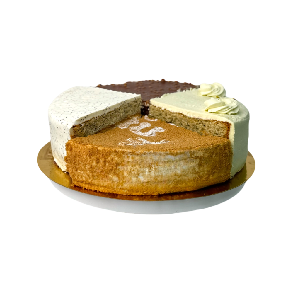 Микс больших тортов (Фисташковый, Медовый, Королевский, Сникерс)