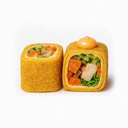 Лосось в тортильи темпура