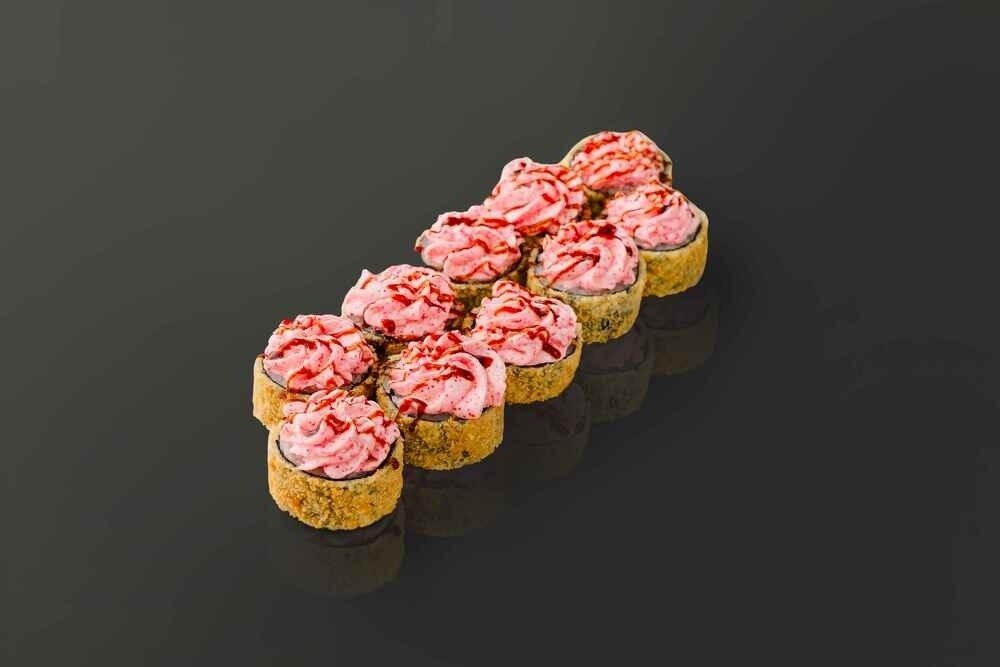 Жареный с лососем лава 10 шт