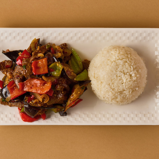 Баклажаны с мясом и гарниром