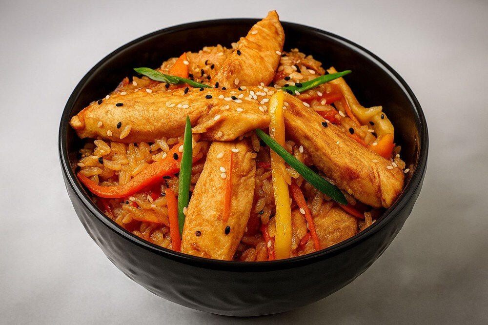 Тяхан с курицей