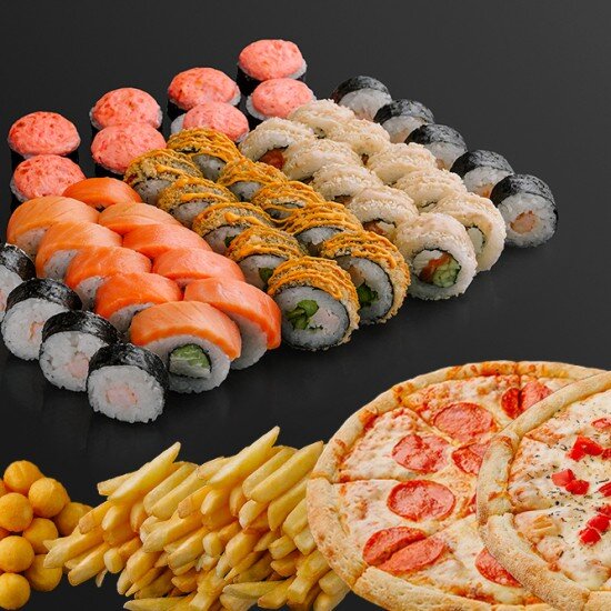 Сет Больше чем ужин (50 шт. + 2 пиццы + 2 закуски)