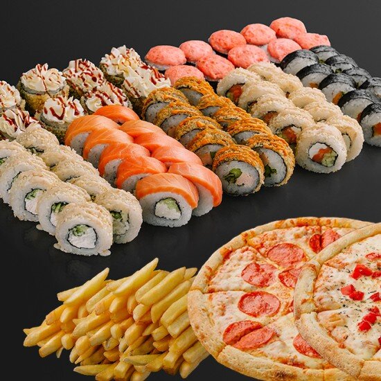 Сет Серебро (70 шт. + 2 пиццы + фри)