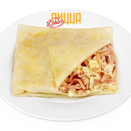 Блин "Гурьевский" с ветчиной и сыром