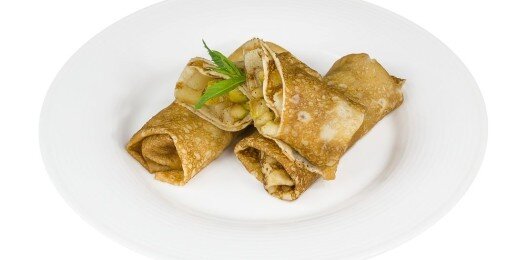 Блинчики с яблоками и грушей