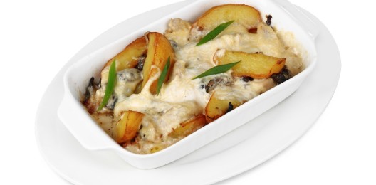 Запеканка из индейки с грибами