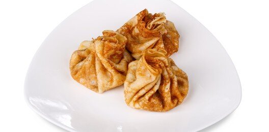 Блинчики с копченой курицей и грибами