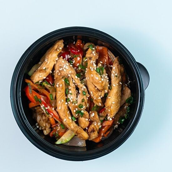 С курицей (рис)