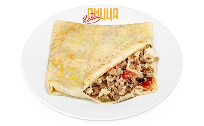 Блин Гурьевский с грибами и курицей