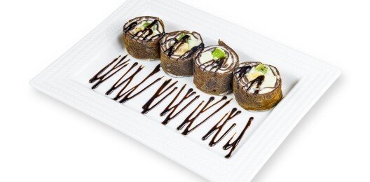 Десерт "Роллы шоколадно-фруктовые"