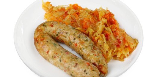 Вурст с сыром и овощами