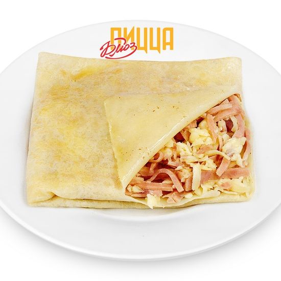 Блин Гурьевский с ветчиной и сыром