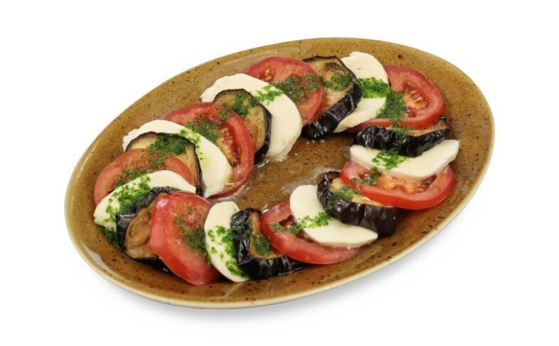 Капрезе с баклажанами