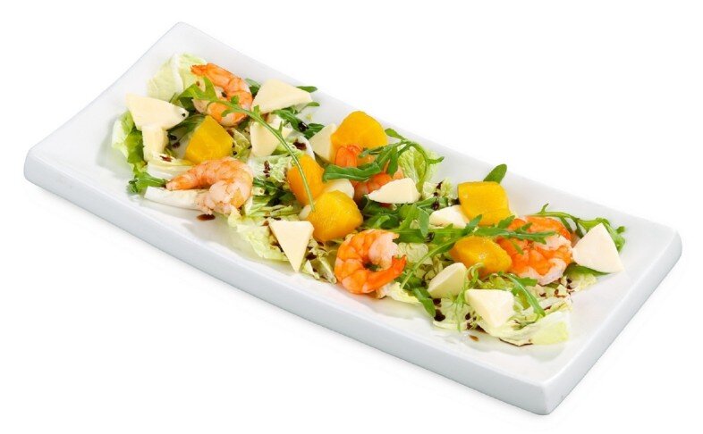 Салат с манго и креветками