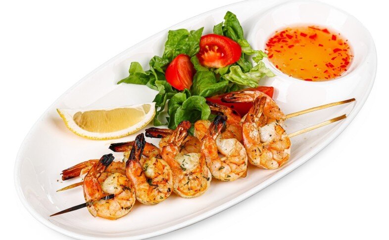 Креветки на гриле