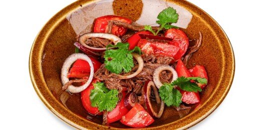 Салат "Помидор Ча" с рваным мясом