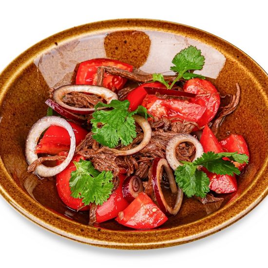 Салат "Помидор Ча" с рваным мясом