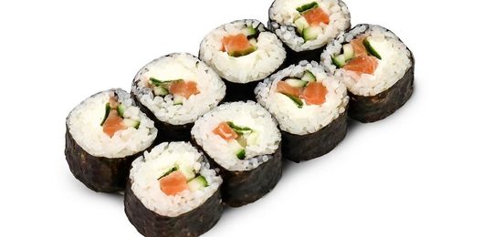 Роллы с семгой и зеленым луком