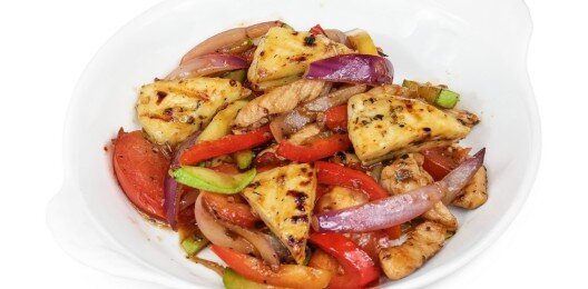 Вок с халлуми и индейкой