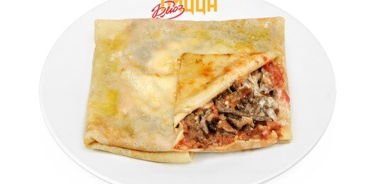 Блин Гурьевский с говядиной и помидорами