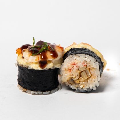 Запеченный ролл с креветкой и сыром