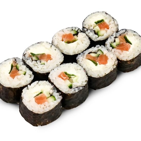 Роллы с семгой и зеленым луком