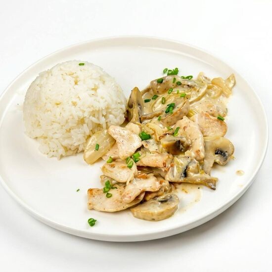 Куриная грудка с грибами в сливочном соусе