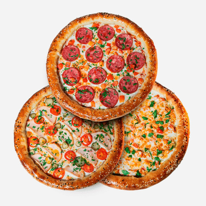 Сет 5: Супер Мясная, Колбасная, Помпей с картофельным бортиком