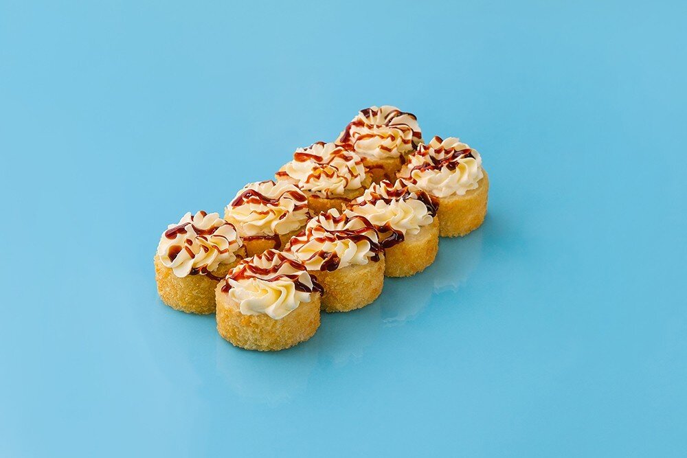 Жареный лосось с нежным  крабом и унаги соусом (п)