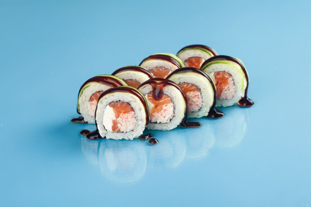 Гринролл с лососем и крабом (п)