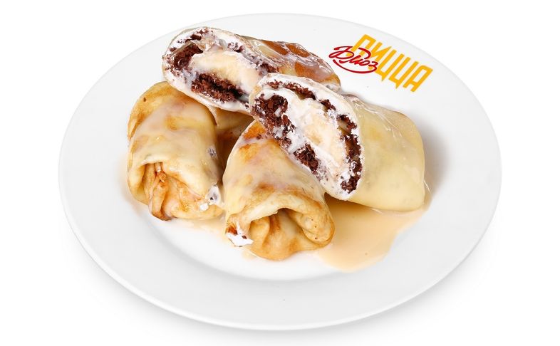 Блинчики с бананом и шоколадом