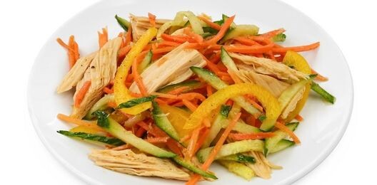 Салат овощной со спаржей