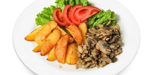 Грибы жареные с картофелем
