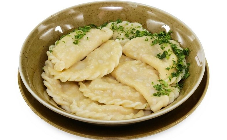 Вареники с капустой и грибами постные