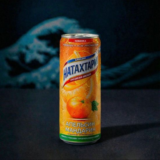 Газированный лимонад Натахтари, Апельсин-мандарин 0,33мл, ж.б.