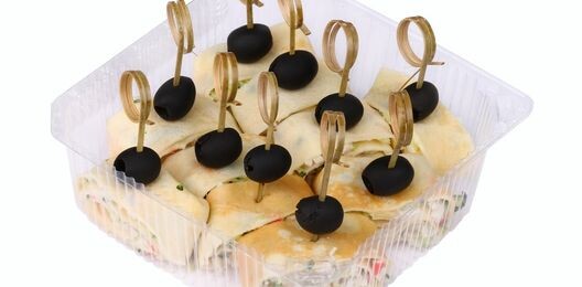 Канапе с блином и крабовыми палочками (10 шт)