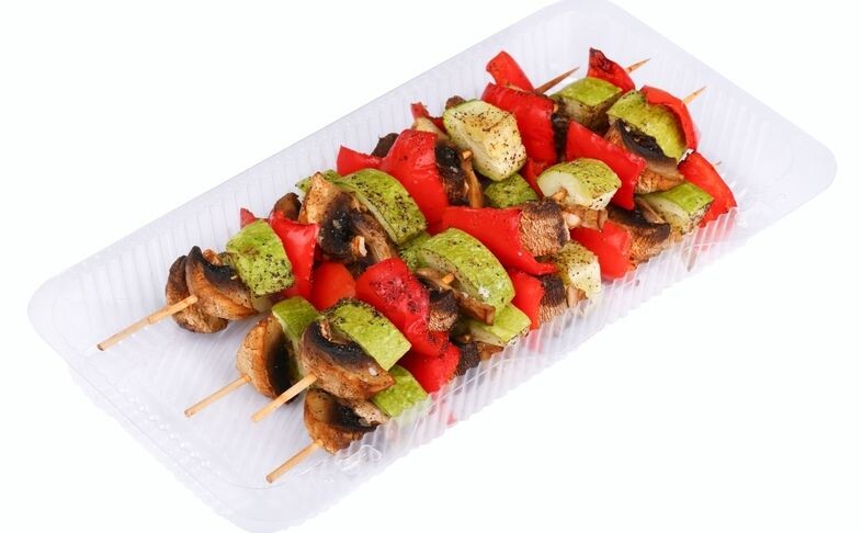 Мини-шашлычки из грибов и овощей (5 шт)