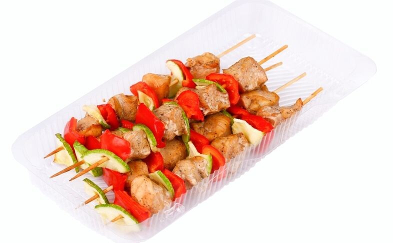 Мини-шашлычки из курицы и овощей (5 шт)