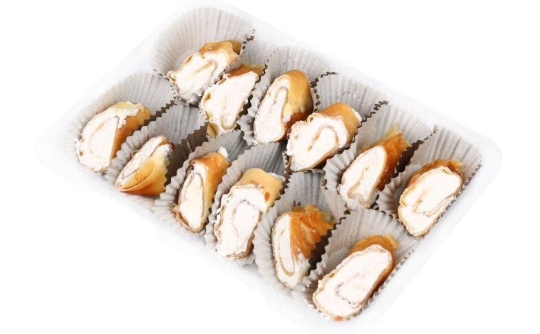 Блинчики с творогом, лимоном и карамелью (3 порц)