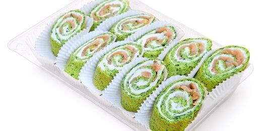 Рулетики шпинатные с семгой (10 шт)