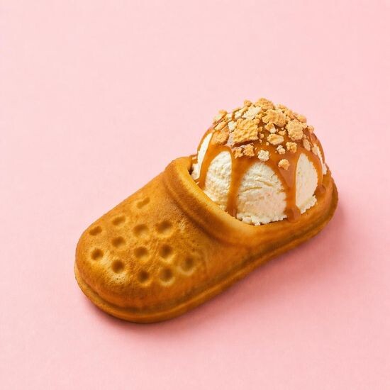 Crocs-вафли с мороженым на выбор