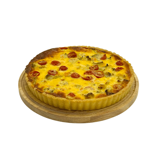 Киш с семгой и брокколи